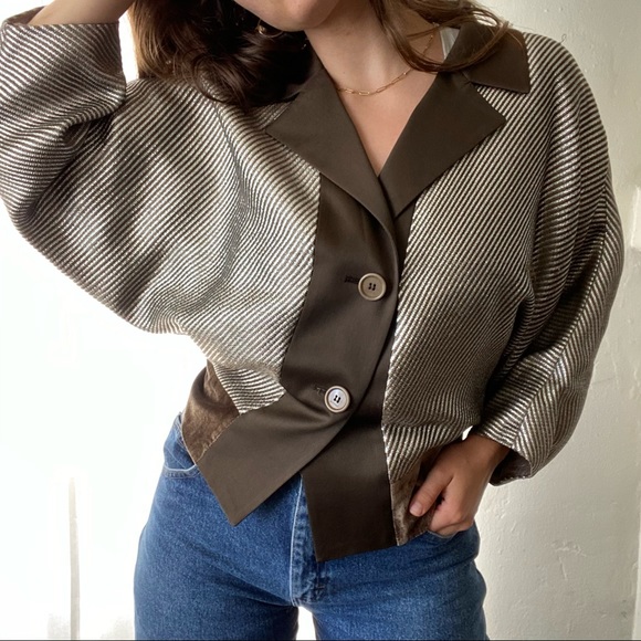 ETRO Metallic Silver Batwing Evening Jacket 42 - Picture 3 of 14